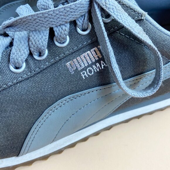 Puma Roma Sneakers - Gray Canvas - Size 8.5 Mens/10 Womens - Picture 9 of 10